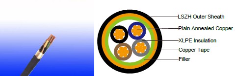 IEC 60502-1 Multicore 450/750V XLPE Insulated, LSZH Sheathed, Copper tape Screened Power Cable